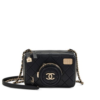 View 1 of Lot 158: Black Quilted Lambskin Coco Click Pale Gold Hardware, 2024