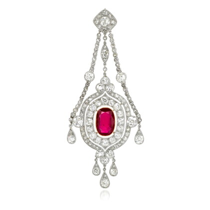 Catalog image of Ruby and diamond pendant