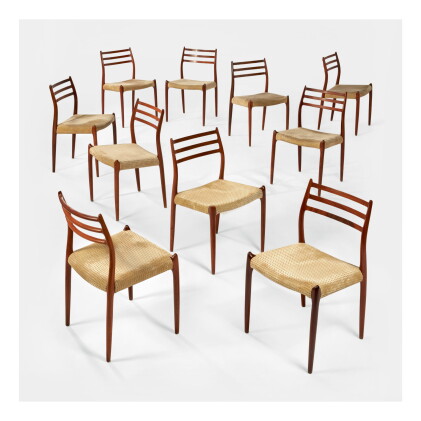 Catalog image of niels otto møller | set of ten dining chairs, model no. 78