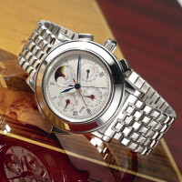 114. A VERY FINE AND RARE HEAVY PLATINUM MINUTE REPEATING PERPET