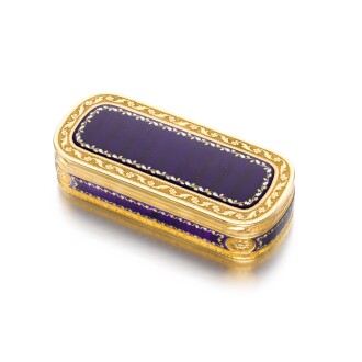 View 1 of Lot 12: A gold and enamel snuff box, Friedrich Fyrwald, Stockholm, 1788