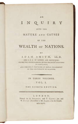 Catalog image of smith, an inquiry into the nature and the causes of the wealth of nations, 1796…