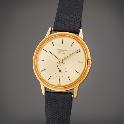 Catalog image of Retailed by Cartier: Reference 3542 | A yellow gold wristwatch | Made in 1968