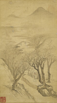Catalog image of cai jia (1686-after 1779) 蔡嘉 | scholar along the river 策杖獨遊