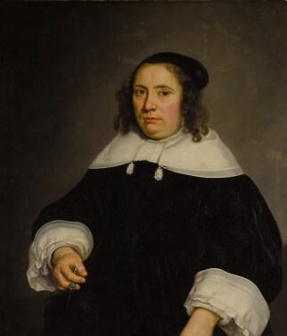 View 1 of Lot 33: Portrait of Christina Pijll (1601 - 1652), half-length, holding a feather