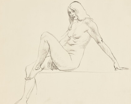 Catalog image of augustus john, r.a. | seated female nude