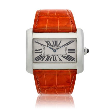 Catalog image of Reference 2600 Tank Divan, A stainless steel rectangular wristwatch, Circa 2005