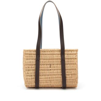 View 1 of Lot 95: Ebene Epsom, Bleu Glacier Swift, and Chai Matte Porosus Crocodile Petit H Wicker Basket PM, 2024