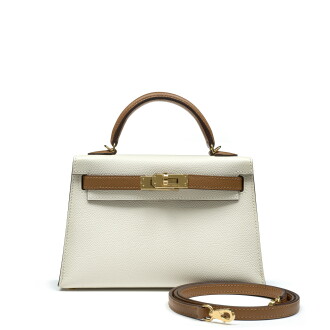 View 1 of Lot 1009: Craie and Gold Epsom Mini Kelly II 20 HSS Gold Hardware, 2021