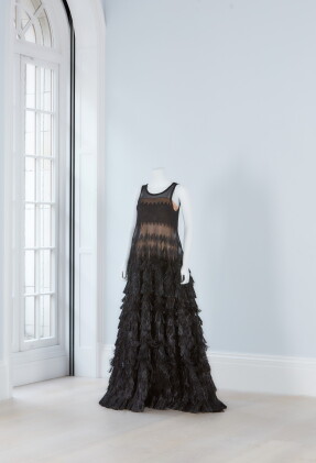 Catalog image of Black Evening Gown in Raffia and Silk, 2016