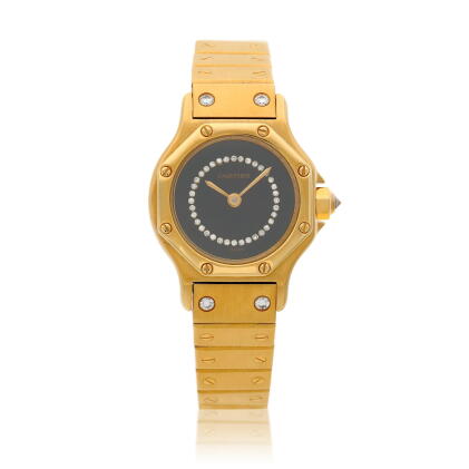 Catalog image of Santos Octagon, A yellow gold and diamond-set bracelet watch, Circa 1996