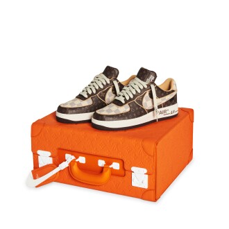View 1 of Lot 1: Size 5 | Nike x Louis Vuitton “Air Force 1” & Pilot Case