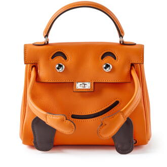 View 1 of Lot 28: Limited Edition Orange H and Chocolat Gulliver Quelle Idole Kelly Doll Palladium Hardware, 2000