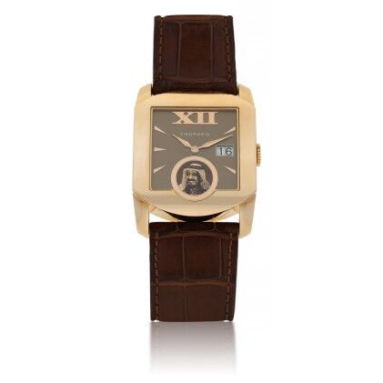 Catalog image of chopard | ref 2283 l.u.c. monotec, a limited edition pink gold square form wris…