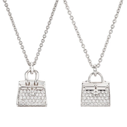 Catalog image of 'Amulettes Kelly' Diamond Pendent Necklace and 'Amulettes Birkin' Diamond Pende…