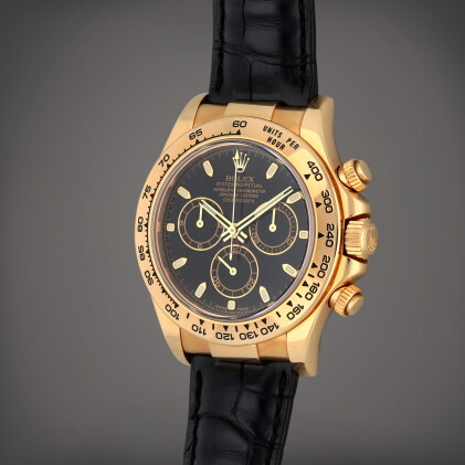 Catalog image of Daytona, Reference 116518 | A yellow gold chronograph wristwatch | Circa 2005