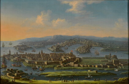 Catalog image of a panoramic view of valletta on the island of malta