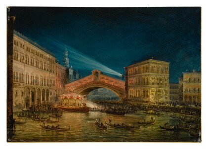 Catalog image of Night-time view of the Rialto on the Feast of the Redentore
