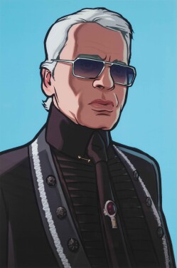 View 1 of Lot 314: Various artists, A group of three Karl Lagerfeld portraits | Gruppe von drei Karl Lagerfeld Porträts