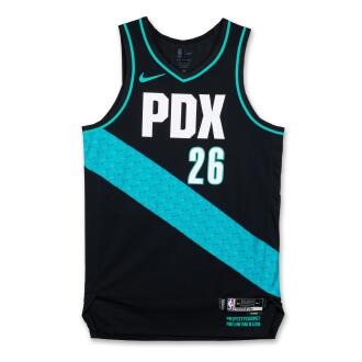 View 1 of Lot 37: Duop Reath Portland Trail Blazers 2025-2026 Game Worn City Edition Jersey 