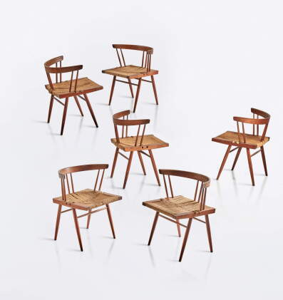 Catalog image of Set of Six "Grass-Seated" Chairs
