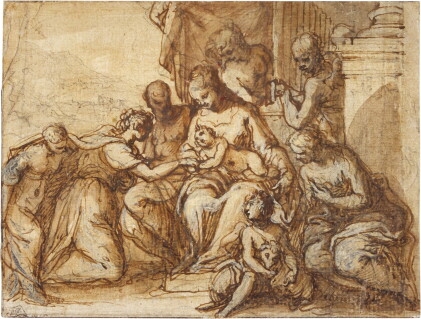 Catalog image of hans johann rottenhammer the elder | the mystic marriage of st. catherine
