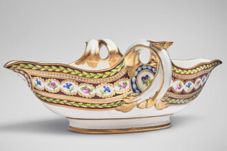 View 1 of Lot 618: A Sèvres Porcelain Sauceboat (Saucière) from the Service given by Louis XVI to King Gustav III of Sweden, circa 1784