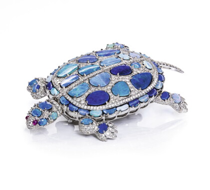Catalog image of gem set and diamond brooch,'tartaruga', michele della valle