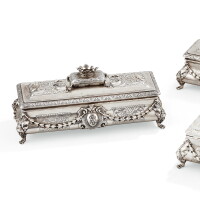 A Set Of Three Silver Toilet Boxes, Morel & Cie