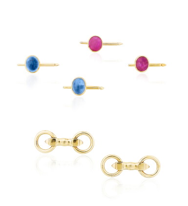 Catalog image of Parure d'habit rubis et saphirs | Ruby and sapphire dress set