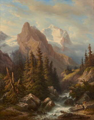 Catalog image of françois diday | mountainous landscape with the rosenlaui glacier, 1858
