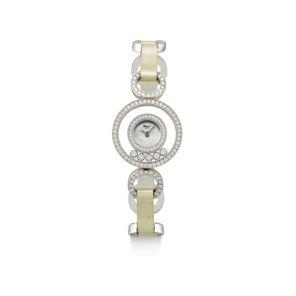 Catalog image of chopard | happy diamonds, reference 20/7218 a white gold and diamond-set wristw…