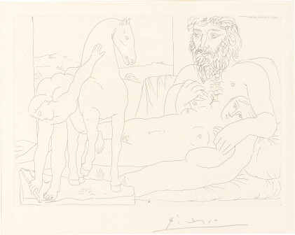 Catalog image of Le Repos du Sculpteur devant le Jeune Cavalier (B. 164; Ba. 317)