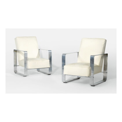 Catalog image of jacques adnet | pair of armchairs