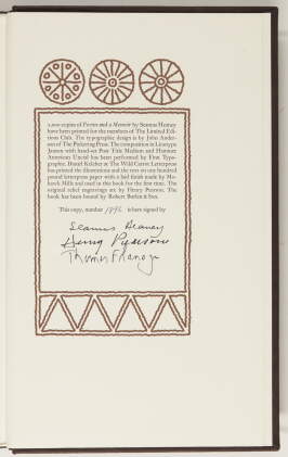 Catalog image of heaney, poems and a memoir, 1982