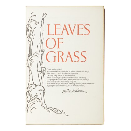  Leaves of Grass...following the arrangement of the edition of 1891-'2.. [Grabhorn Press for] New York: Random House, 1930