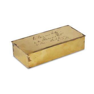 View 1 of Lot 162: An American Silver-Gilt Cigarette Box from John F. Kennedy, Tiffany & Co., New York, Dated 1962