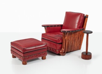 View 1 of Lot 249: Club Chair and Ottoman
