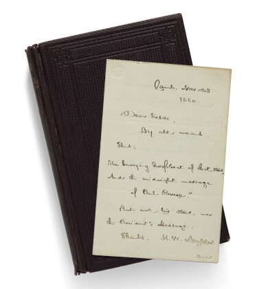  Autograph letter signed ("H. W. Longfellow"), to James T. Fields, 1860, regarding "Paul Revere's Ride," the poem credited with creating a national legend