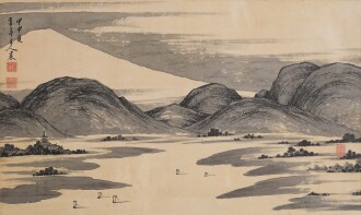 View 1 of Lot 13: Kaigan Joko (Kakutei, 1722-1785) | Mount Fuji | Edo period, dated Kinoe saru natsu (Summer, 1764)