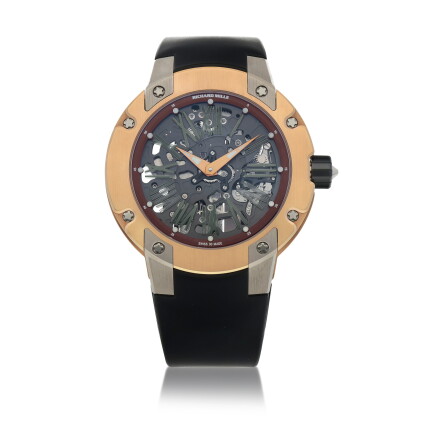 Catalog image of Boutique Edition 'Extra Flat', Ref. RM033 Limited edition pink gold semi-skelet…