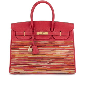 View 1 of Lot 613: Limited Edition Rouge Vif Togo Vibrato Birkin 35 Gold Hardware, 2003