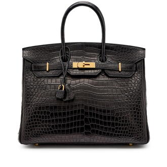View 1 of Lot 171: Back Matte Porosus Crocodile Birkin 35 Gold Hardware, 2007