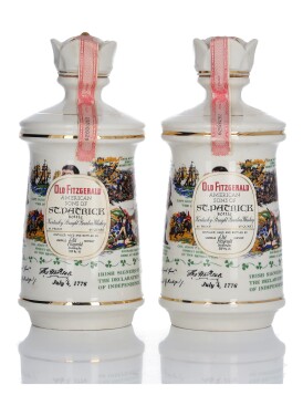 View 1 of Lot 344: Old Fitzgerald American Sons of Saint Patrick Decanter 86 Proof NV (2 Bottle 4/5 Quart)