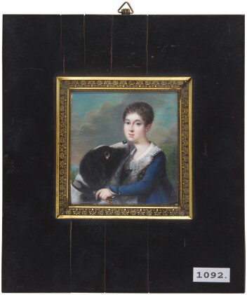 Catalog image of portrait of boy with his dog, circa 1827
