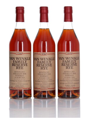 View 1 of Lot 135: Van Winkle 13 Year Old Family Reserve Rye 95.6 Proof NV (3 Bottles 75cl)
