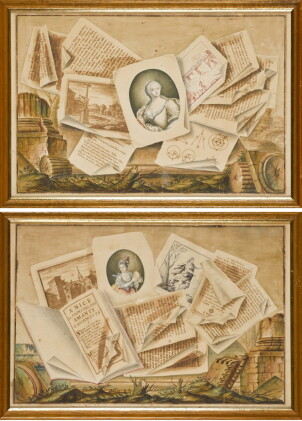 Catalog image of french school, 18th century | two trompe l'oeil compositions