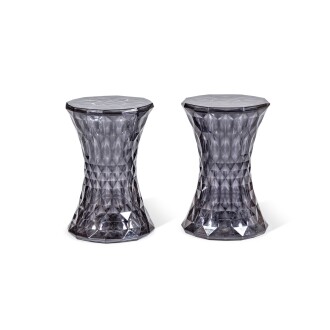 View 1 of Lot 442: Paire of Stone fumé stools, circa 2000 |  Ein Paar Stone Fumé Hocker aus gefärbtem Polykarbonat, circa 2000