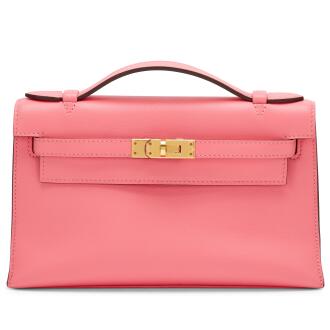 View 1 of Lot 51: Rose Azalee Swift Kelly Pochette Gold Hardware, 2019