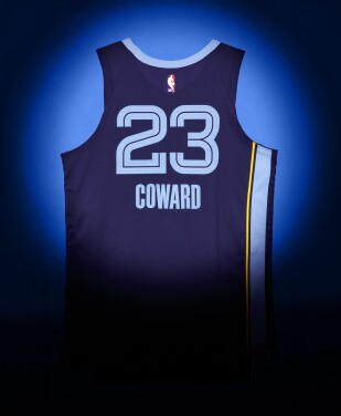 View 1 of Lot 9: Cedric Coward Memphis Grizzlies 2025-2026 Game Worn Icon Edition Jersey | 2nd Career Game | All-Rookie First Team